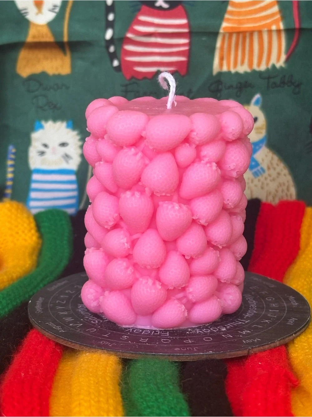 Strawberry Pillar Candle